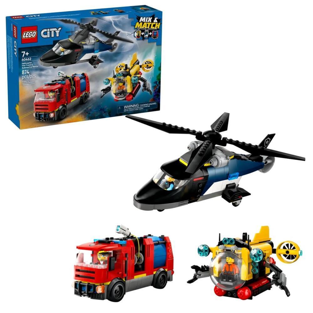 Φωτογραφία προϊόντος: LEGO Helicopter Fire Truck And Submarine Remix (60462)