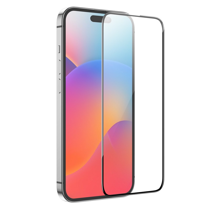 Φωτογραφία προϊόντος: 2ADD149A-D3CC-EF11-9A7B-C174DFB988E4 Tempered Glass Hoco Premium Series G16 Full Screen HD 5D Large Arc 0.4mm 9H για Apple iPhone 15 Pro