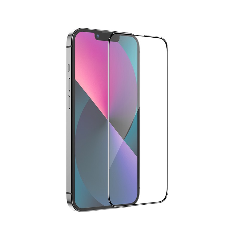 Φωτογραφία προϊόντος: 2ADD149A-D3CC-EF11-9A7B-C174DFB988E4 Tempered Glass Hoco G5 0.33mm Full Silk Screen HD 2.5D για Apple iPhone 13 mini Μαύρο