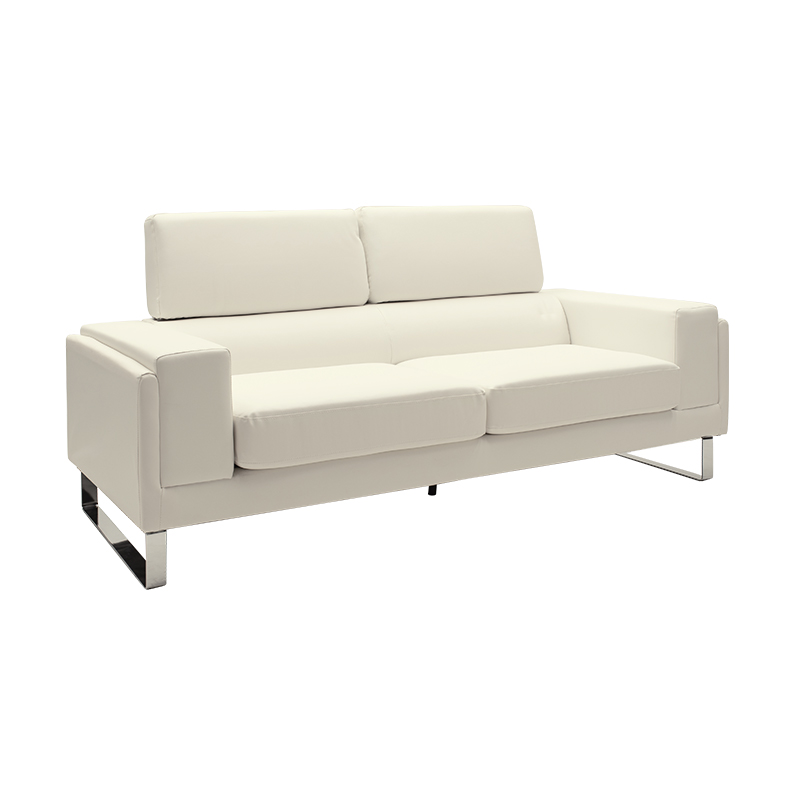 Φωτογραφία προϊόντος: Καναπές Shea pakoworld 3θέσιος PU ivory-inox 198x80x87εκ