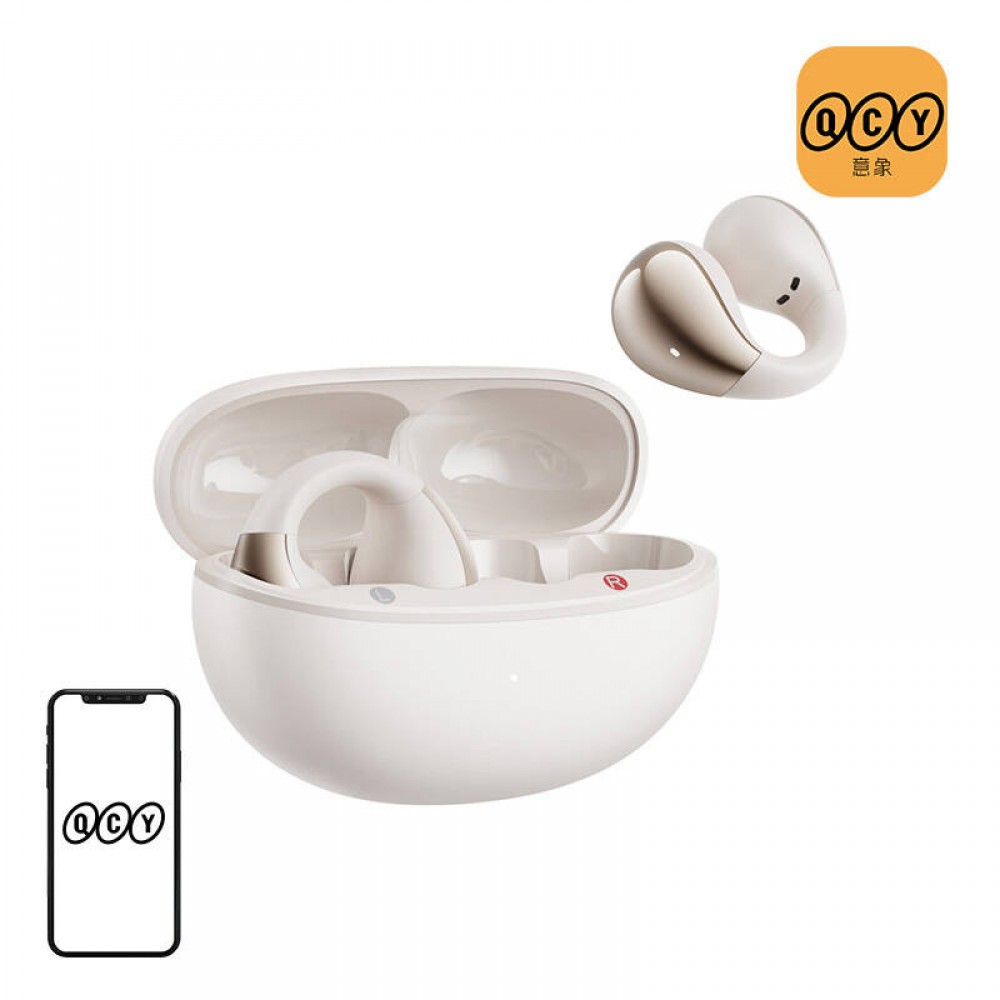 Φωτογραφία προϊόντος: QCY Crossky C30 White Open Ear TPU Earclip, Bass Enhance Algo. BT 5.4 Dual Connection Earbuds 25h