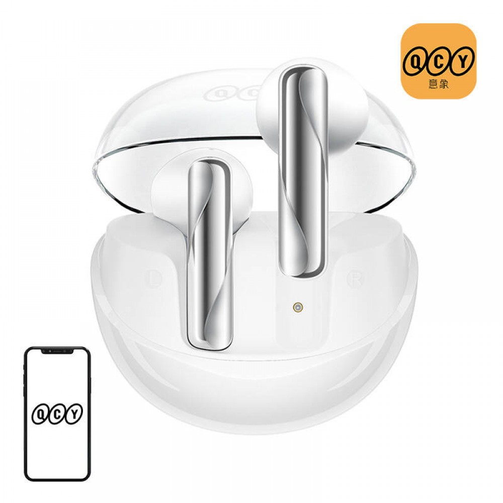 Φωτογραφία προϊόντος: QCY T32 AilyBuds Wireless Semi-In Earbuds ENC Bluetooth 5.3 - Clear White