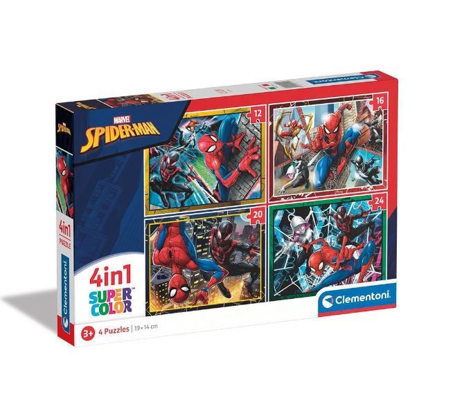 Φωτογραφία προϊόντος: Clementoni Πάζλ 4 σε 1 Super Colour Spiderman (1200-21515)