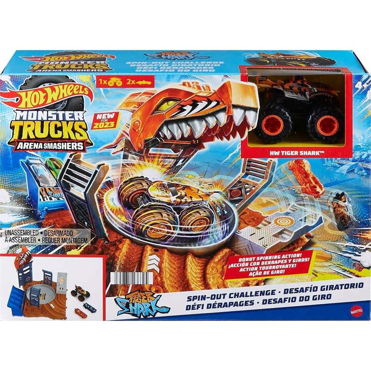 Φωτογραφία προϊόντος: Mattel Hot Wheels Arena World Μεσαία Smashers Tiger Shark Spin-Out (HNB93)