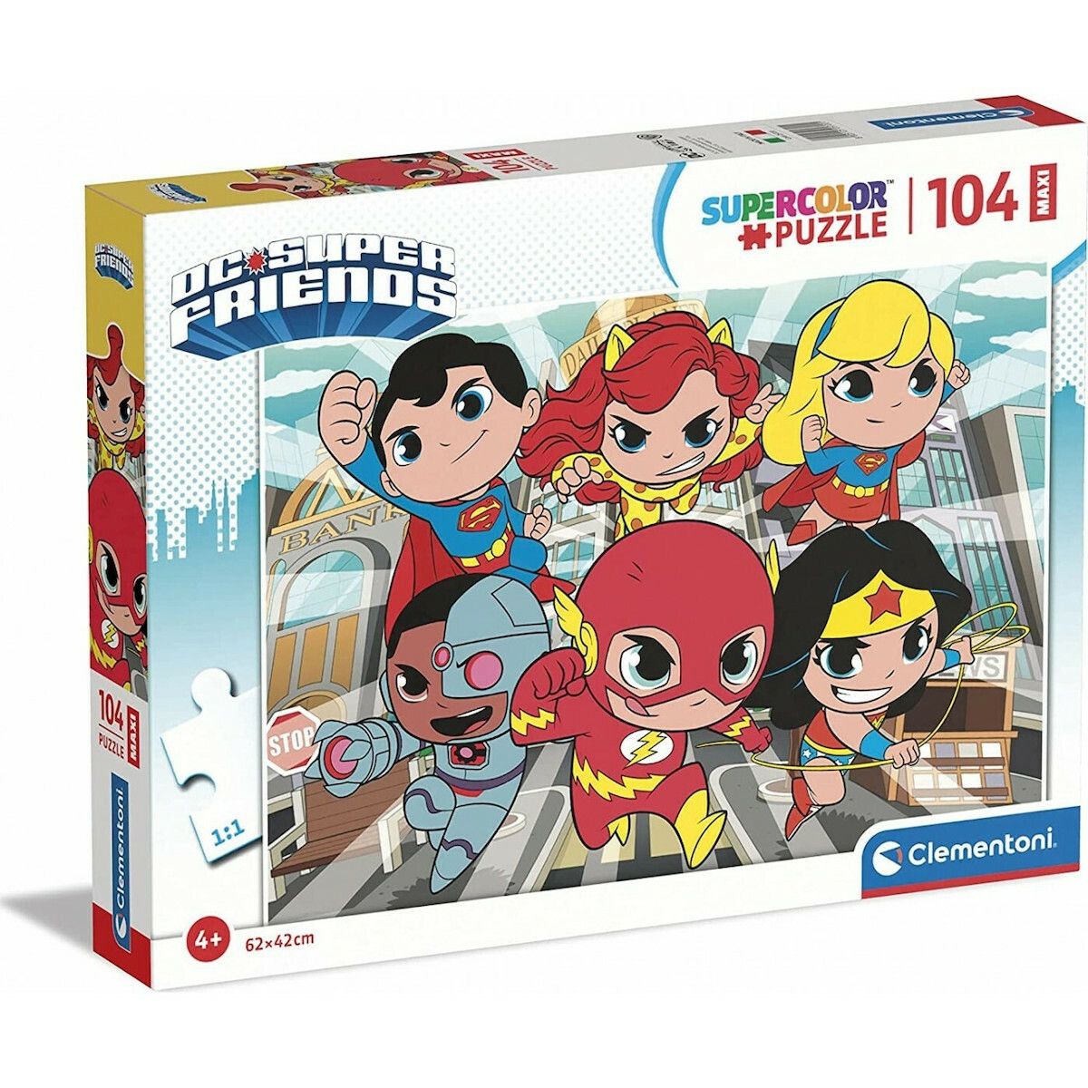 Φωτογραφία προϊόντος: Παζλ 104 Maxi Supercolor Clementoni Super Friends (1210-25720)