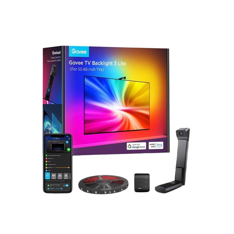 Φωτογραφία προϊόντος: Govee TV Backlight 3 Lite H6099 (55-65 inch) - Wi-Fi TV Backlight with Fish-eye Correction