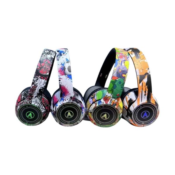 Φωτογραφία προϊόντος: Gaming Ακουστικά Over Ear Bluetooth με RGB LED και Graffiti Design