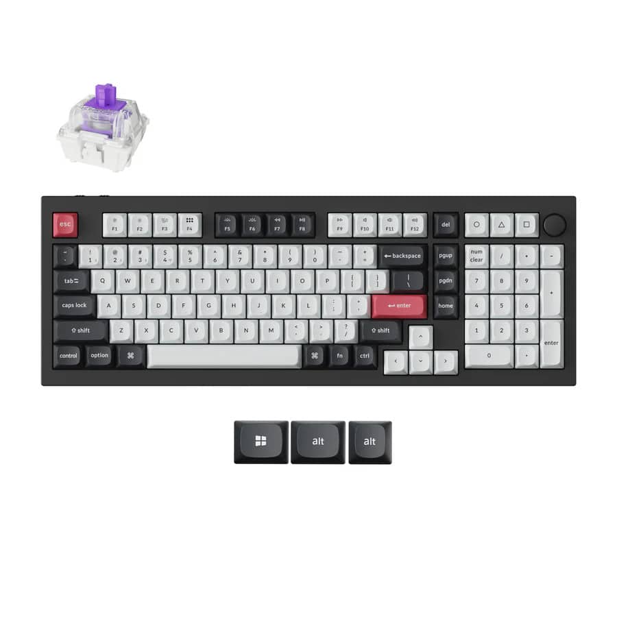 Φωτογραφία προϊόντος: Keychron Q5 HE (Q5H-M1) QMK Wireless Custom Hall Effect Keyboard Purple Switch 96% US Layout
