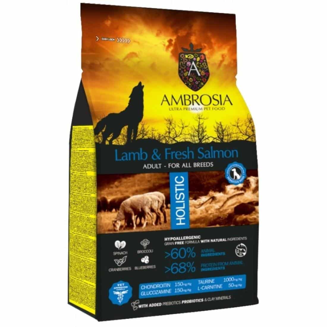 Φωτογραφία προϊόντος: AMBROSIA GF DOG ADULT FRESH LAMB & SALMON 12Kg