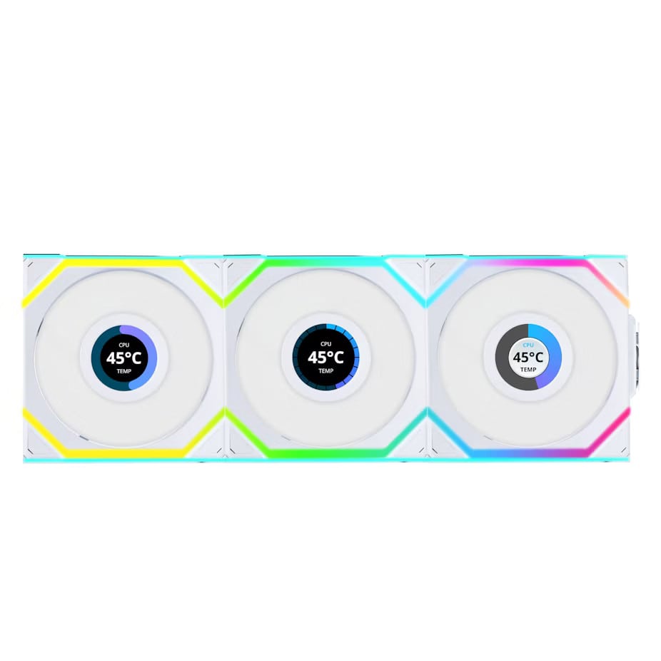 Φωτογραφία προϊόντος: Lian Li UNIFAN SL Wireless LCD 120 -3PCS White (Triple pack include Controller) - Case Fan