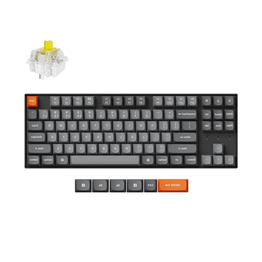 Φωτογραφία προϊόντος: Keychron K8 Max (K8M-B4) QMK Wireless Mechanical RGB Keyboard Banana Switch 80% US