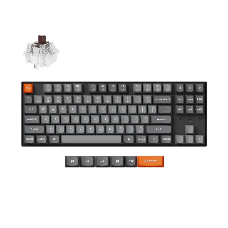Φωτογραφία προϊόντος: Keychron K8 Max (K8M-B3) QMK Wireless Mechanical Keyboard Brown Switch RGB 80% US Layout