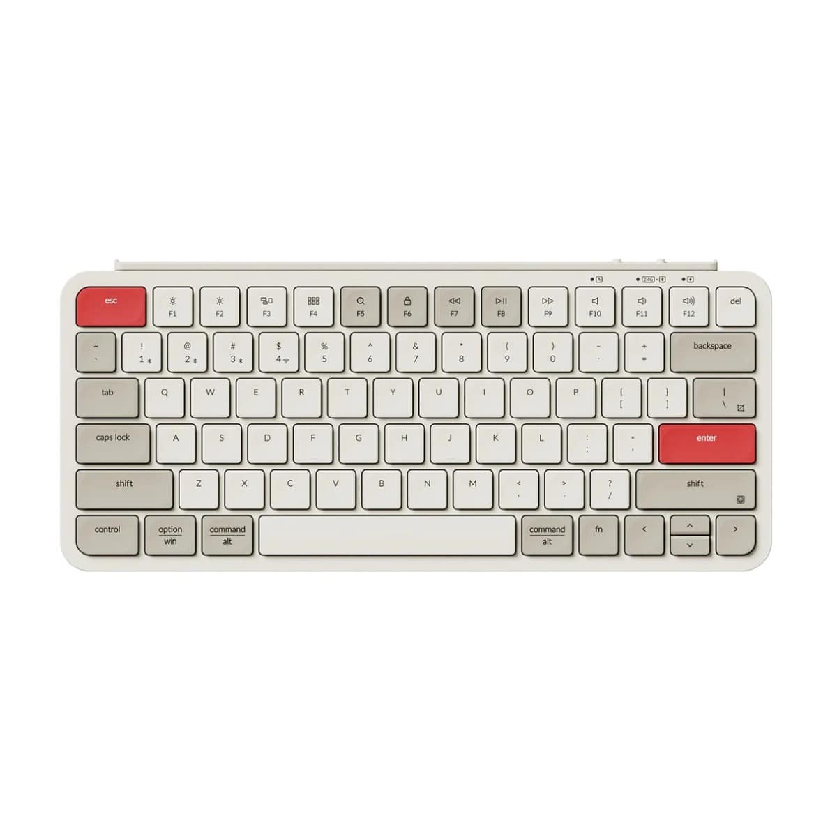 Φωτογραφία προϊόντος: Keychron B1 Pro (B1P-K13) Ultraslim Mini Wireless BT Keyboard ZMK Online customize Retro Red 75% US