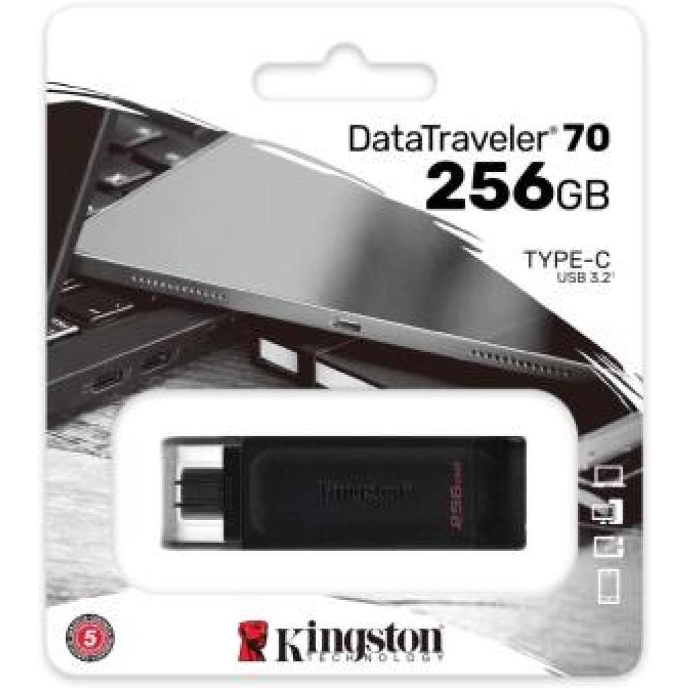 Φωτογραφία προϊόντος: KINGSTON USB Type-C Flash DataTraveler USB 3.2 Black (DT70/256GB)