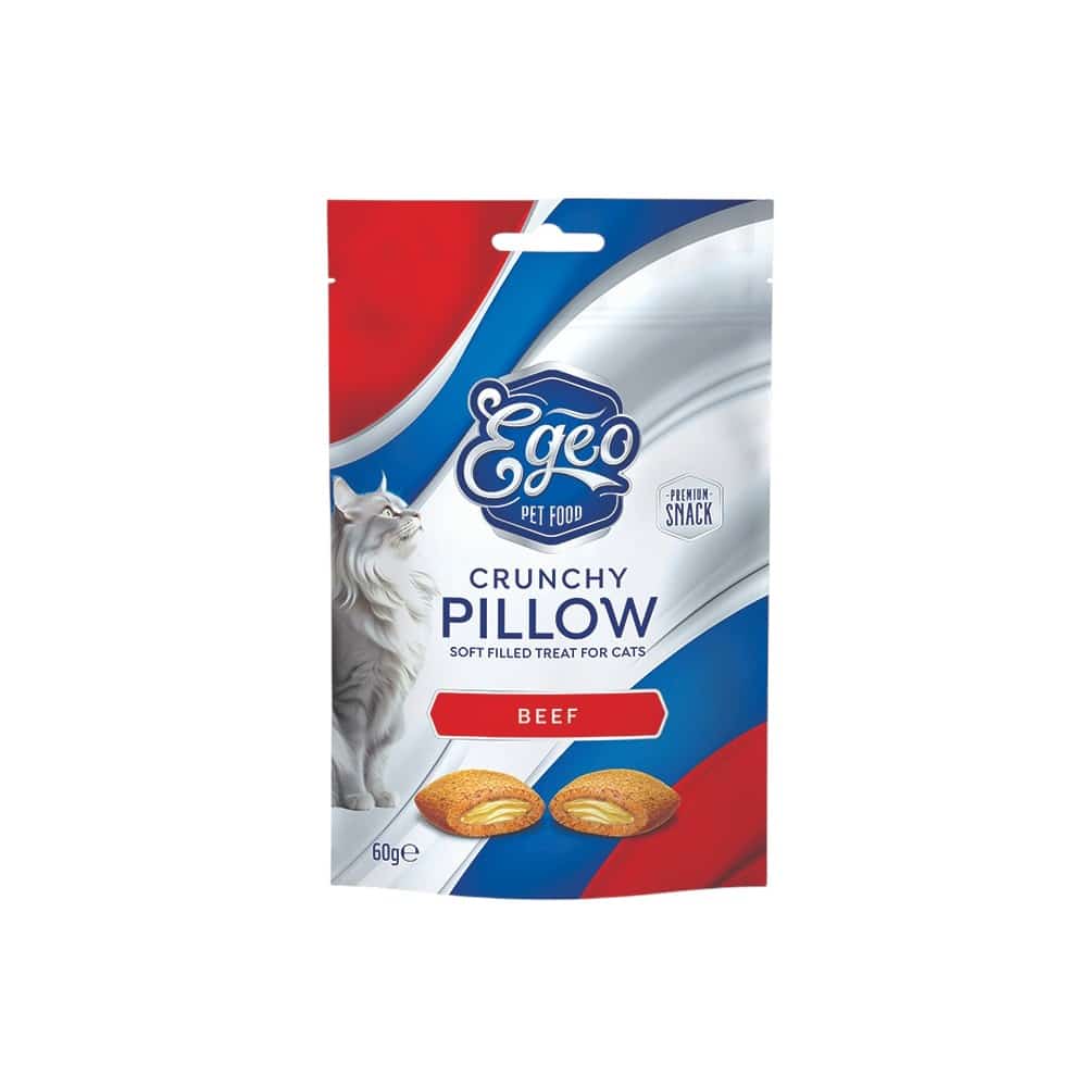 Φωτογραφία προϊόντος: Egeo Cat Crunchy Pillows Beef 60gr