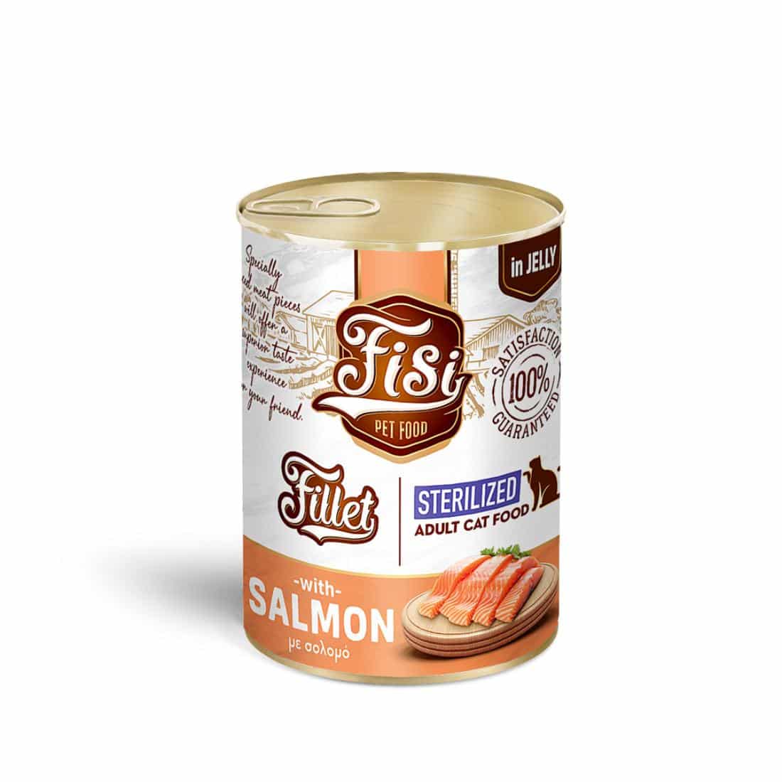 Φωτογραφία προϊόντος: FISI FILLET CAT ADULT ΣΟΛΩΜΟ ΣΕ ΖΕΛΕ STERILIZED 400gr