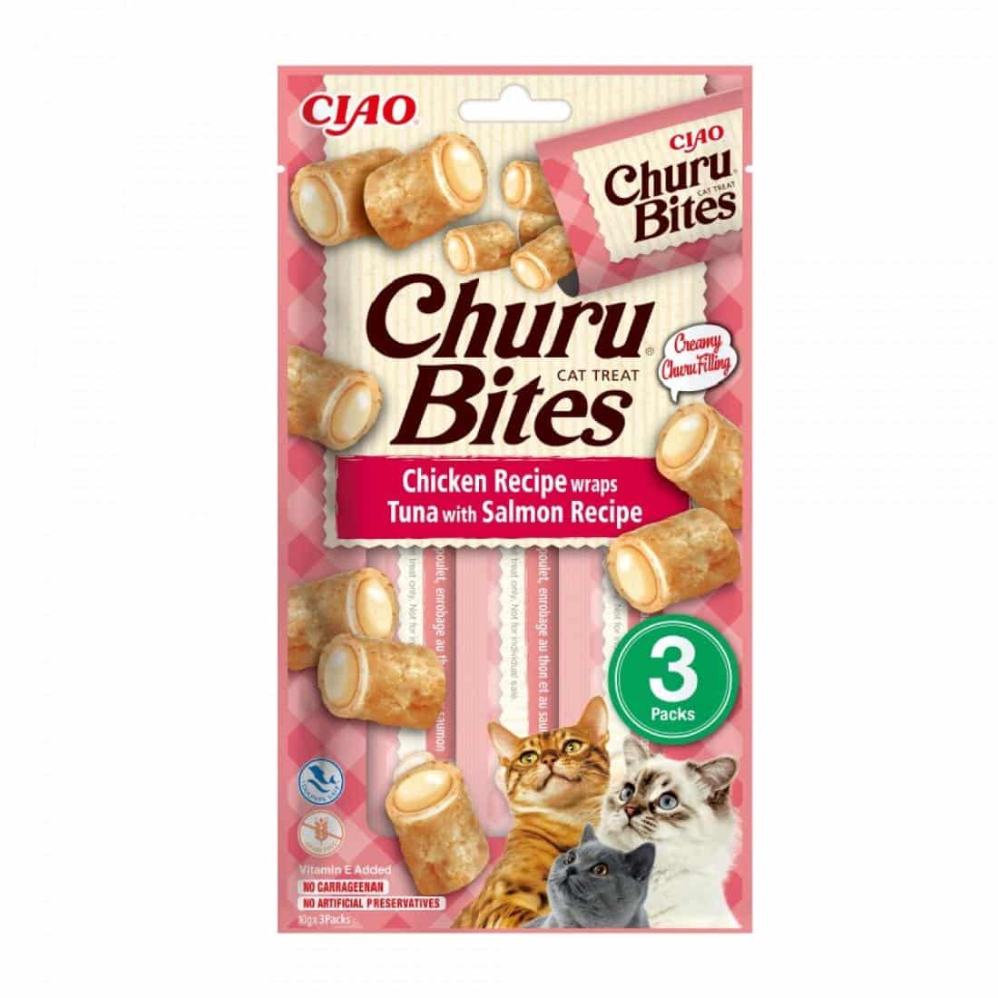 Φωτογραφία προϊόντος: CHURU CAT BITES CHICKEN & TUNA & SALMON 30GR