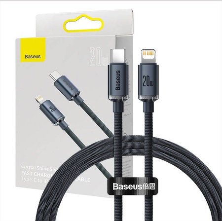 Φωτογραφία προϊόντος: Baseus Crystal Shine Series Cable Type-C to Lightning 20W 1.2m Black (CAJY000201)