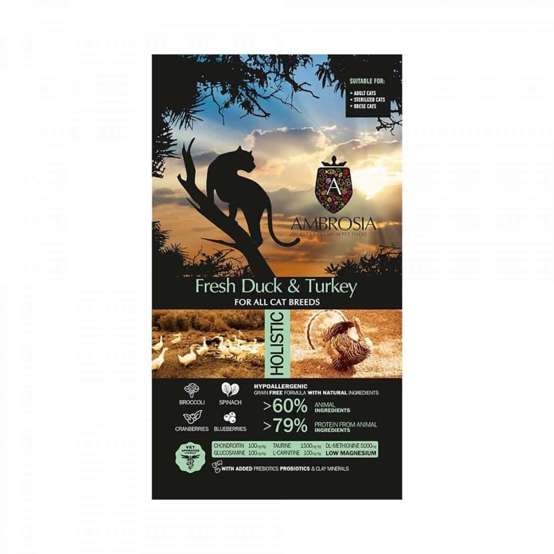 Φωτογραφία προϊόντος: AMBROSIA GF FRESH DUCK & TURKEY 5KG STERILISED