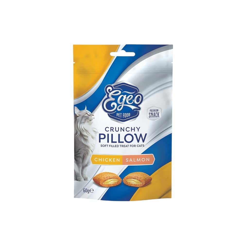 Φωτογραφία προϊόντος: Egeo Cat Crunchy Pillows Baked Chicken & Salmon 60gr