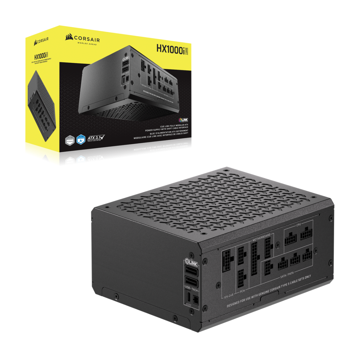Φωτογραφία προϊόντος: CORSAIR PSU HX1000i Shift (Cybenetics Platinum, Fully Modular, Digital)