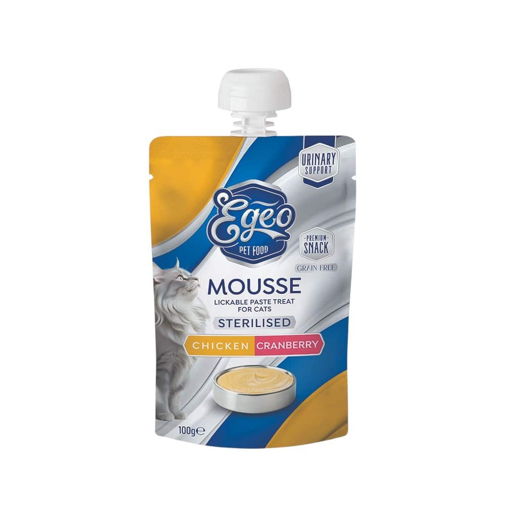 Φωτογραφία προϊόντος: EGEO CAT MOUSSE STERILIZED CHICKEN & CRANBERRY 100gr