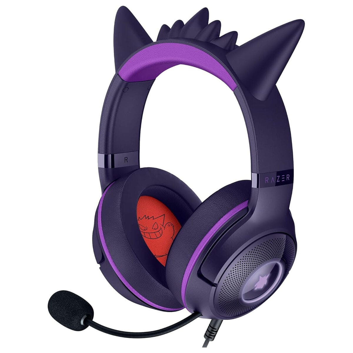 Φωτογραφία προϊόντος: Razer Kraken Kitty V2 Gengar Pokemon Ed. – RGB – USB 7.1 Gaming Headset – Purple Ears – PC / PS5 / SWITCH