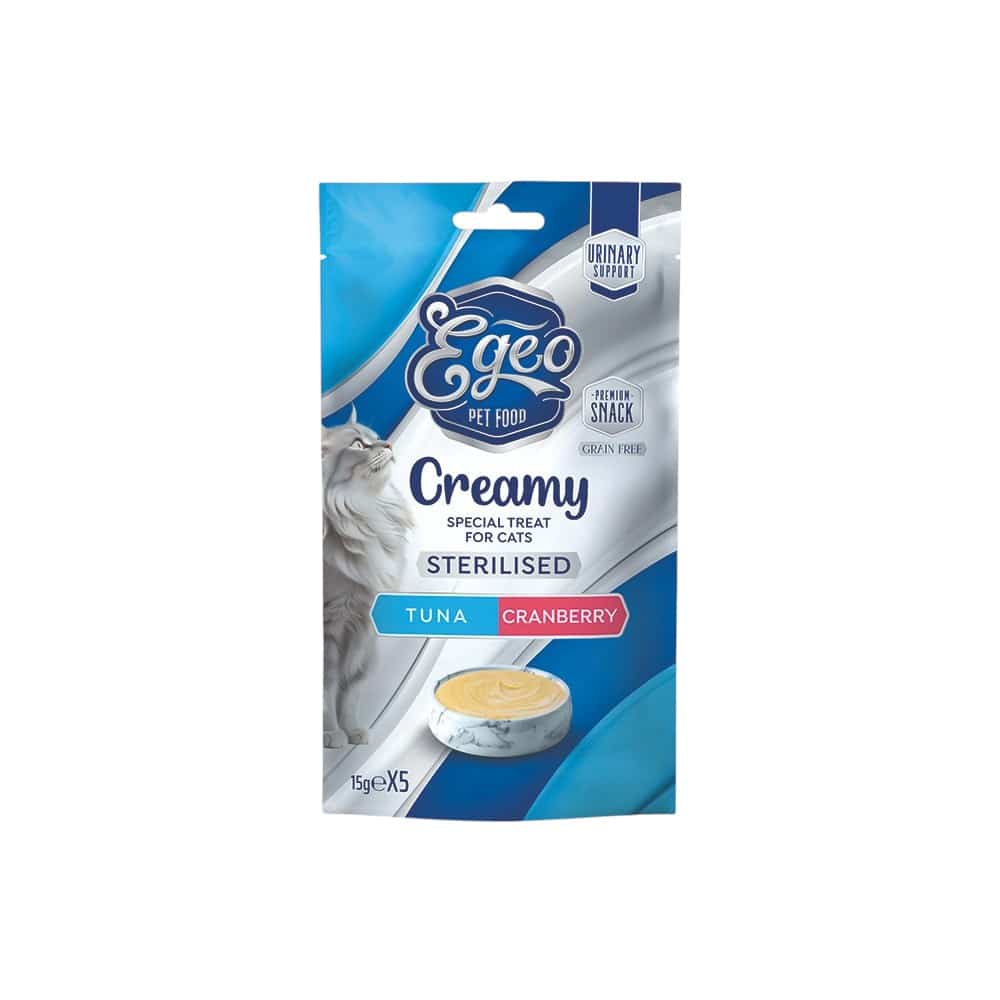 Φωτογραφία προϊόντος: EGEO CAT CREAMY STERILIZED CHICKEN TUNA & CRANBERRY 5x15gr