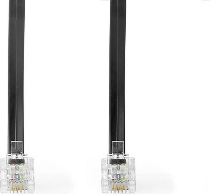 Φωτογραφία προϊόντος: NEDIS CTGT90200BK20 Τηλεφωνικό καλώδιο RJ11 αρσ. - RJ11 αρσ. 2,0 m, μαύρο