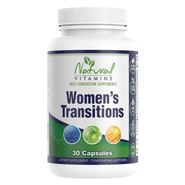 Φωτογραφία προϊόντος: Natural Vitamins Women’s Transitions – Φυσική φόρμουλα για τη διαχείριση των συμπτωμάτων της εμμηνόπαυσης
