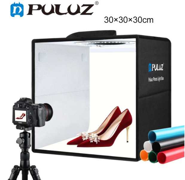 Φωτογραφία προϊόντος: OEM Puluz Photo Box Φωτιζόμενο με Πολλαπλά Backround 30x30x30cm