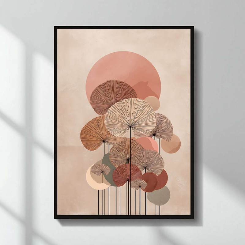 Φωτογραφία προϊόντος: Πίνακας "Pink Leaves" Megapap ψηφιακής εκτύπωσης 50x70εκ.