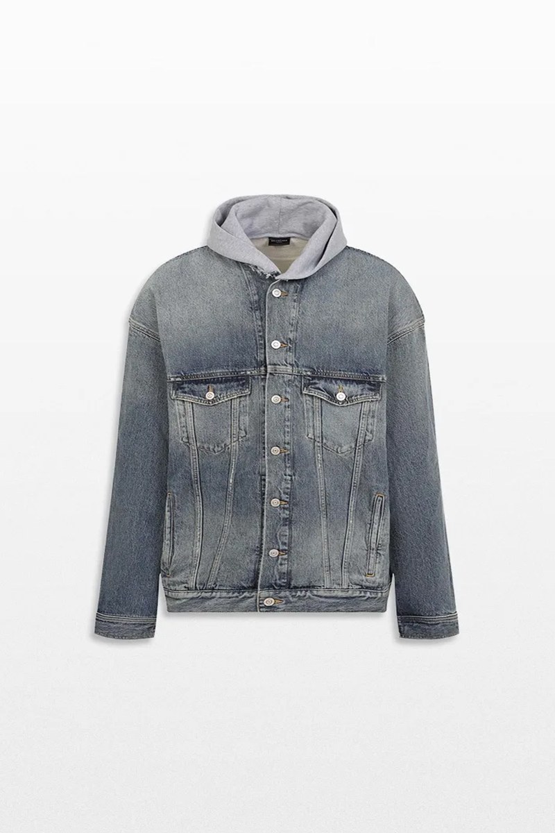 Φωτογραφία προϊόντος: BALENCIAGA Logo Printed Hooded Jacket (Κουμπωτή Ζακέτα με Κουκούλα και Τύπωμα Λογότυπου)