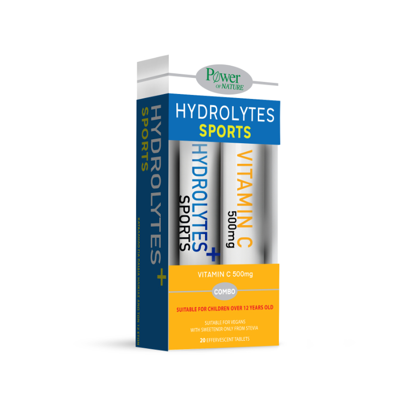 Φωτογραφία προϊόντος: POWER OF NATURE Hydrolytes Sports Stevia 20eff.tabs + Vitamin C 500mg 20eff.tabs