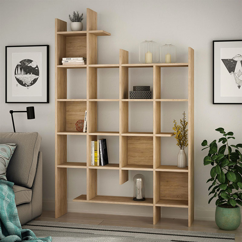 Φωτογραφία προϊόντος: Βιβλιοθήκη Manco Megapap χρώμα sapphire oak 122x25,5x188εκ.
