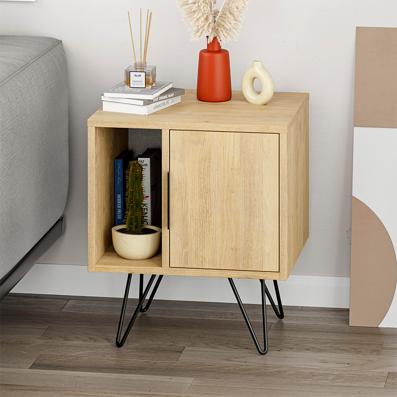 Φωτογραφία προϊόντος: Κομοδίνο Glynn Megapap χρώμα sapphire oak 50,2x44,6x60εκ.