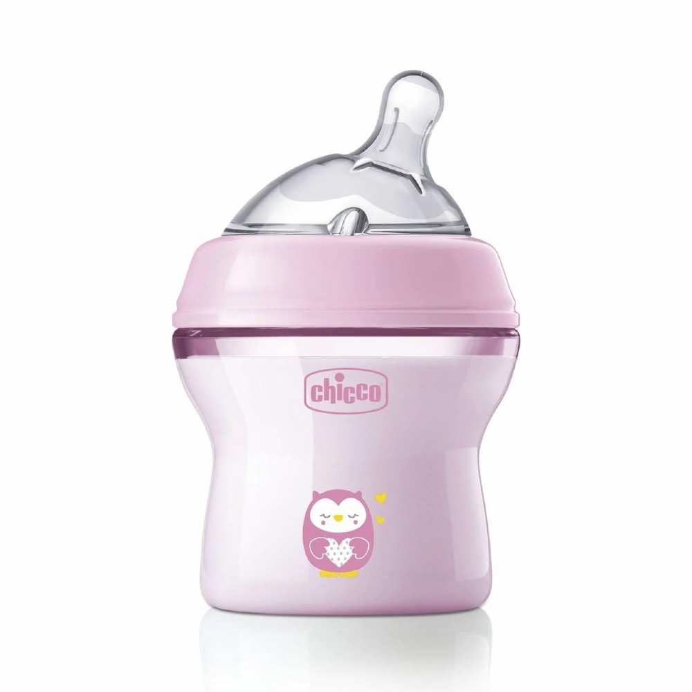 Φωτογραφία προϊόντος: CHICCO Natural Feeling Color Πλαστικό Μπιμπερό με Θηλή Σιλικόνης - Ρόζ 0m+ - 81311-10 (150ml)