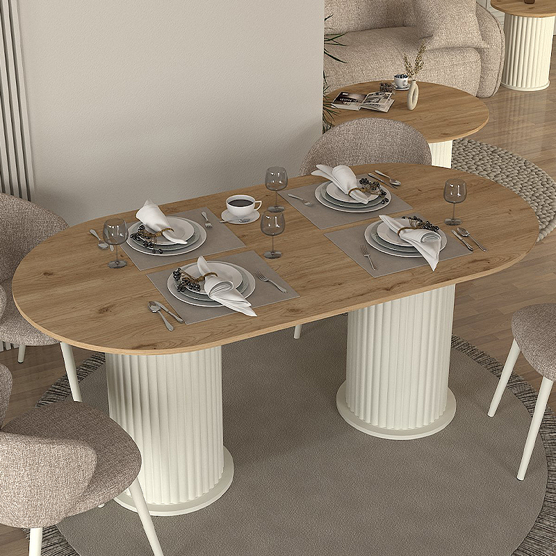 Φωτογραφία προϊόντος: Τραπέζι Bohema Megapap χρώμα ivory - sepet oak 180x90x77,7εκ.