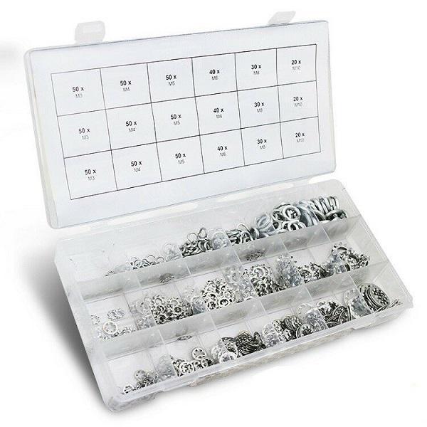 Φωτογραφία προϊόντος: OEM Ποικιλία Lock Washer Assortment C Split Flat Star Spring 3 Styles 18 Sizes 720 τμχ 42380