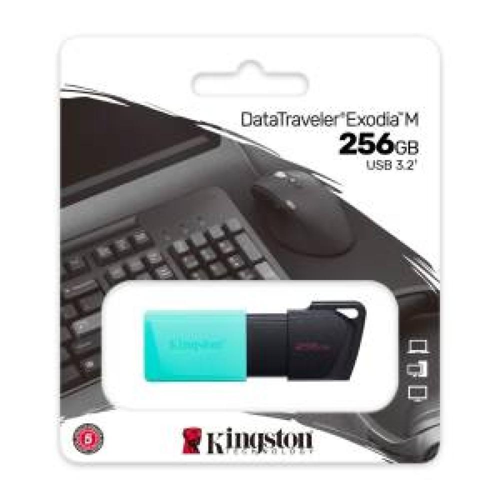 Φωτογραφία προϊόντος: Kingston Pendrive 256GB DataTraveler Exodia M USB 3.2 Black/ Teal EU (DTX/256GB)
