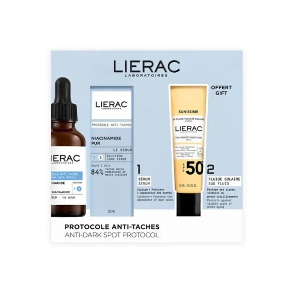 Φωτογραφία προϊόντος: LIERAC Promo Protocole-To Serum Για Κηλίδες 30ml And Sunissime The Velvety Sun Fluid Spf50+ 25ML