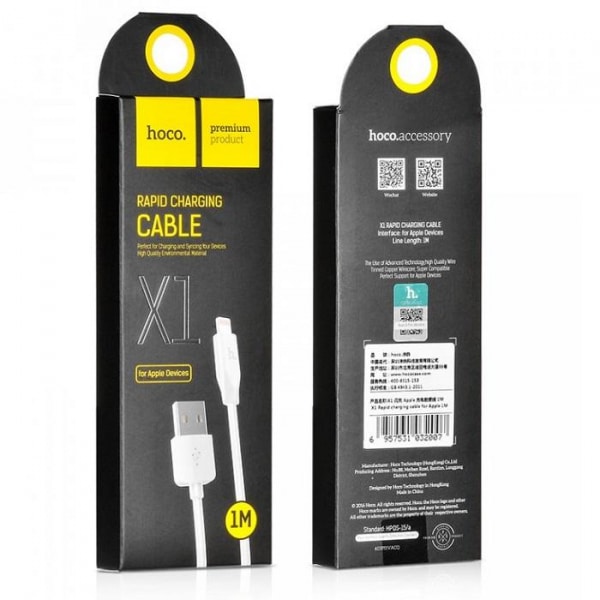 Φωτογραφία προϊόντος: Hoco X1 Lightning USB Καλώδιο 1m (2.4A), Λευκό