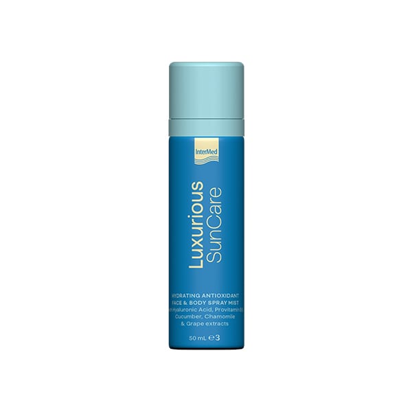 Φωτογραφία προϊόντος: Intermed Luxurious SunCare Ενυδατικό Αντιοξειδωτικό Spray Mist για Πρόσωπο και Σώμα 50ml