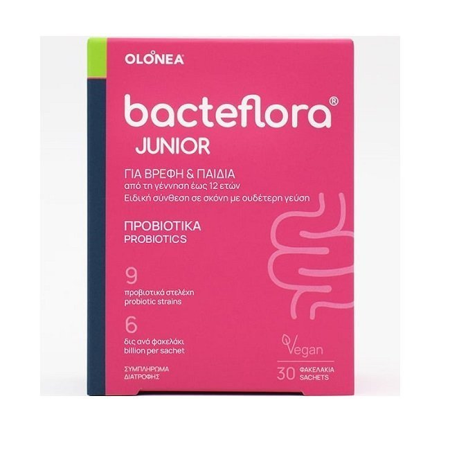 Φωτογραφία προϊόντος: Olonea Bacteflora Junior, Προβιοτικά-Πρεβιοτικά για το Εντερικό Μικροβίωμα 30 Φακελάκια