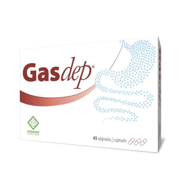 Φωτογραφία προϊόντος: Erbozeta Gasdep Συμπλήρωμα Διατροφής Κατά του Μετεωρισμού & Δυσπεψίας 45 κάψουλες