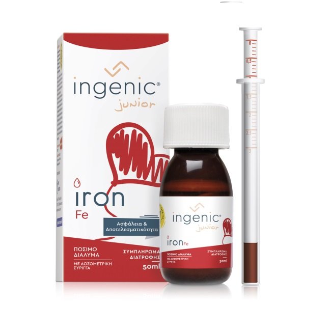 Φωτογραφία προϊόντος: Ingenic Junior Iron - Πόσιμο Διάλυμα Σιδήρου για Παιδιά και Βρέφη 50ml