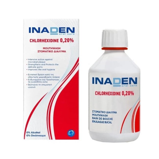 Φωτογραφία προϊόντος: Inaden Chlorhexidine 0.20% Mouthwash Στοματικό Διάλυμα με Χλωρεξιδίνη 250ml
