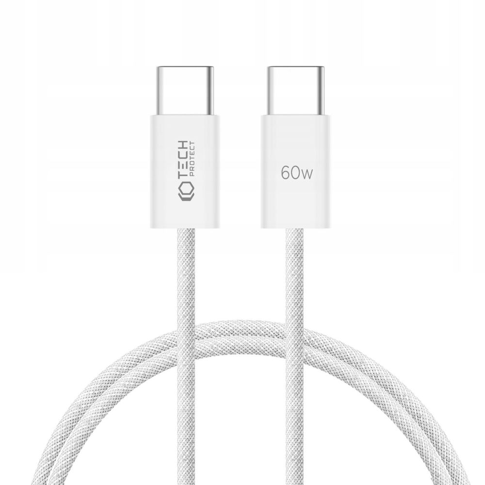 Φωτογραφία προϊόντος: Καλώδιο Type-C σε Type-C 60W Ultraboost Braided 1m Tech-Protect (Λευκό)