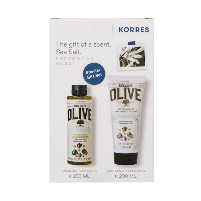 Φωτογραφία προϊόντος: Korres Promo Pure Greek Olive Θαλασσινό Aλάτι Αφρόλουτρο 250ml & Eνυδατικό Γαλάκτωμα Σώματος 200ml