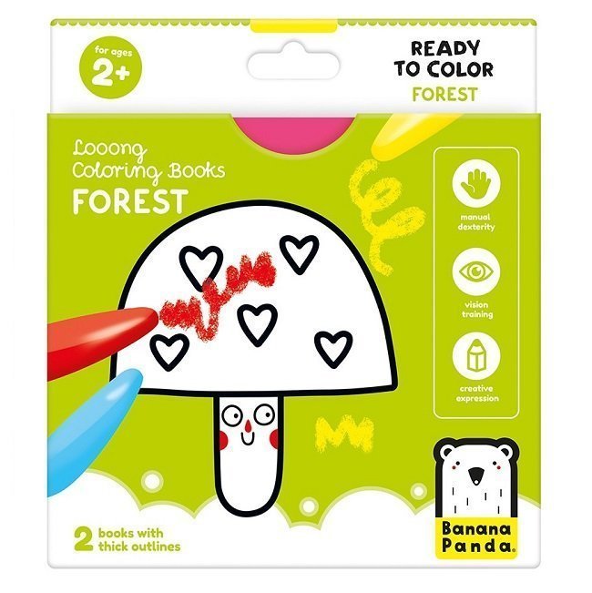 Φωτογραφία προϊόντος: Banana Panda Looong Coloring Books Βιβλία Ζωγραφικής 3 Years+ Forest, 2τμχ
